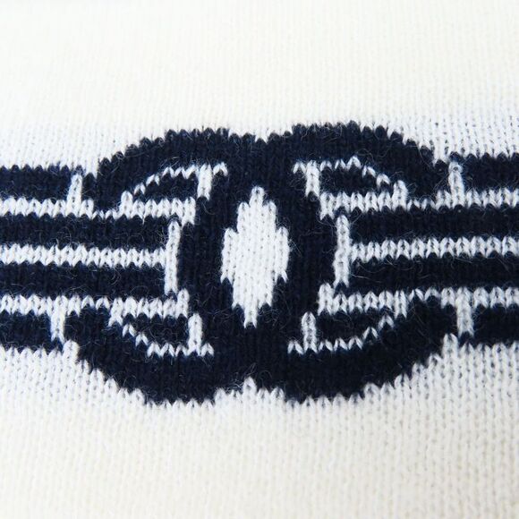 Chanel Knit Cap Cashmere Cotton White Black Knit Cap Coco Mark Apparel Ladies - Picture 3 of 9